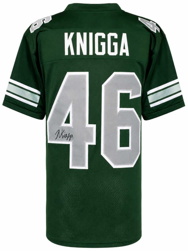 Noah Knigga Signed Green Custom College Football Jersey - KNIJRY300 - Noah Knigga Signed Green Custom College Football Jersey product image