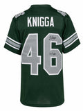 Noah Knigga Signed Green Custom College Football Jersey w/Go Eagles - KNIJRY301 - Noah Knigga Signed Green Custom College Football Jersey w/Go Eagles product image