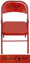 Bobby Knight Signed Red Folding Chair - KNISTB203 - Bobby Knight Signed Red Folding Chair product image