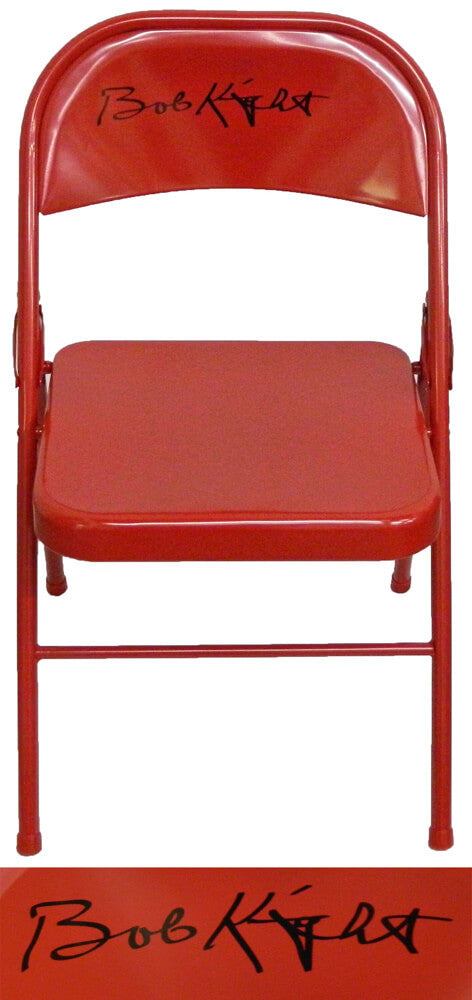 Bobby Knight Signed Red Folding Chair - KNISTB203 - Bobby Knight Signed Red Folding Chair product image
