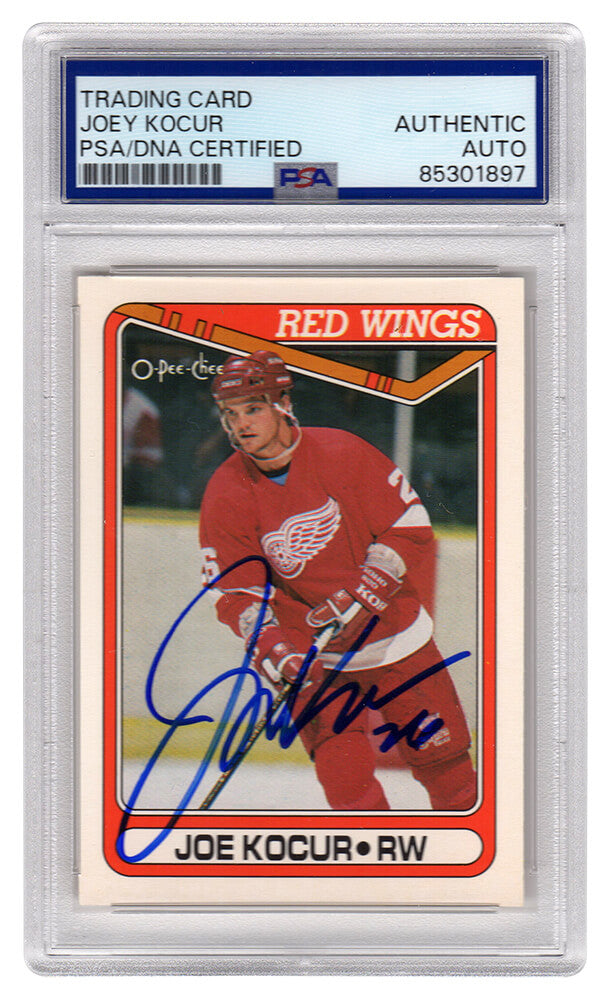 Joe Kocur Signed Detroit Red Wings 1990-91 O-Pee-Chee Hockey Trading Card #550 - (PSA Encapsulated) - KOCCAR401 - Joe Kocur Signed Detroit Red Wings 1990-91 O-Pee-Chee Hockey Trading Card #550 - (PSA Encapsulated) product image