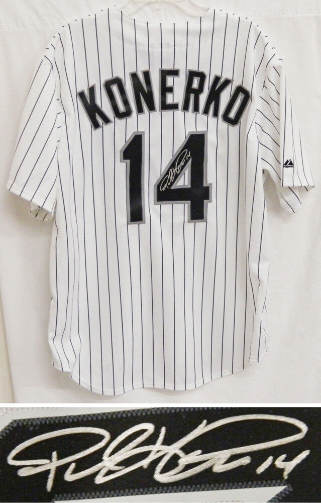 Paul Konerko Signed White Sox Majestic Pinstripe Replica Jersey - KONJRY101 - Paul Konerko Signed White Sox Majestic Pinstripe Replica Jersey product image