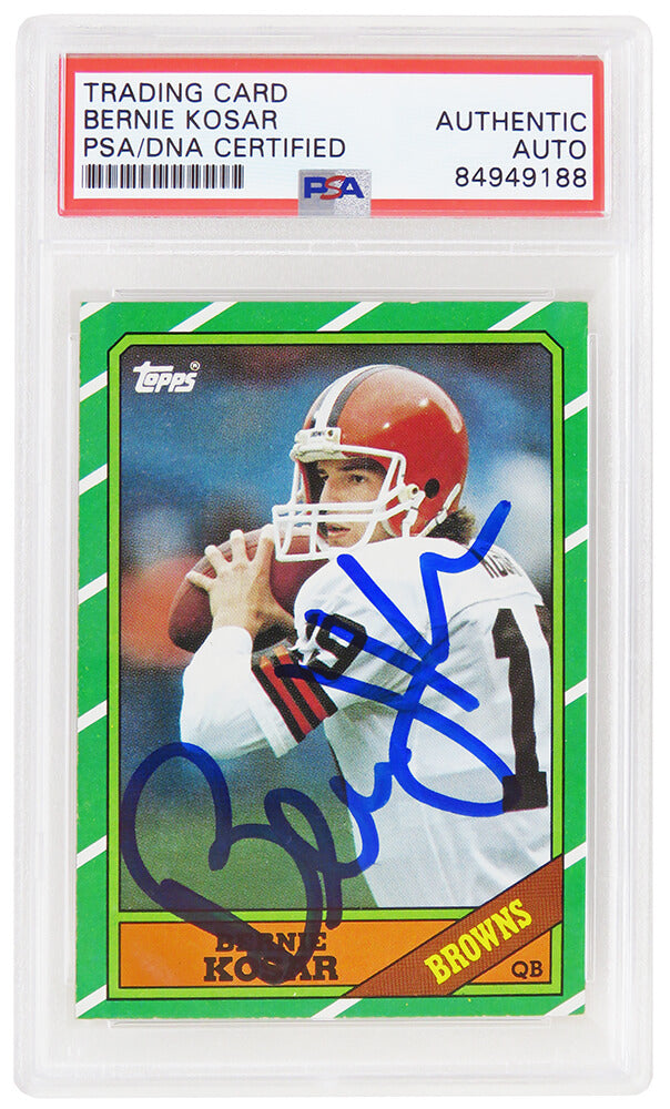 Bernie Kosar Signed Cleveland Browns 1986 Topps Rookie Football Trading Card #187 - (PSA Encapsulated) - KOSCAR301 - Bernie Kosar Signed Cleveland Browns 1986 Topps Rookie Football Trading Card #187 - (PSA Encapsulated) product image