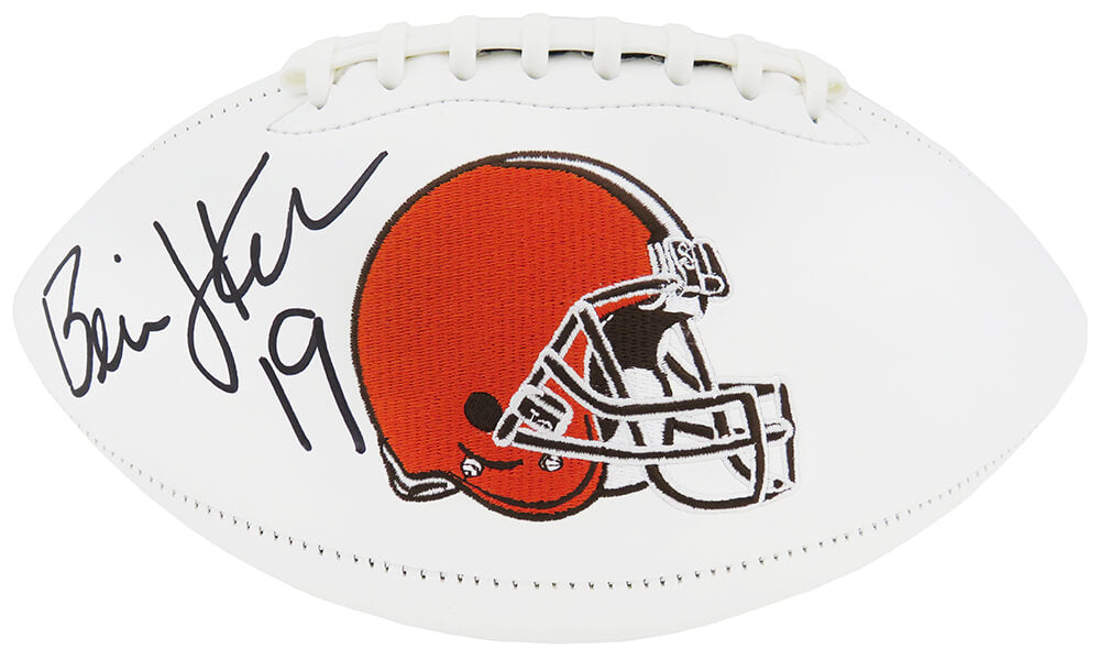 Bernie Kosar Signed Jarden Cleveland Browns Logo White Panel Football - KOSFTB301 - Bernie Kosar Signed Jarden Cleveland Browns Logo White Panel Football product image
