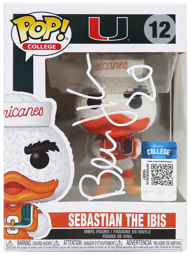 Bernie Kosar Signed University of Miami Sebastian The Ibis NCAA Mascot Funko Pop Doll #12 - KOSFUN300 - Bernie Kosar Signed University of Miami Sebastian The Ibis NCAA Mascot Funko Pop Doll #12 product image