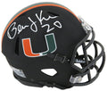 Bernie Kosar Signed Miami Hurricanes Black Night Alternate Riddell Speed Mini Helmet - KOSMIN304 - Bernie Kosar Signed Miami Hurricanes Black Night Alternate Riddell Speed Mini Helmet product image