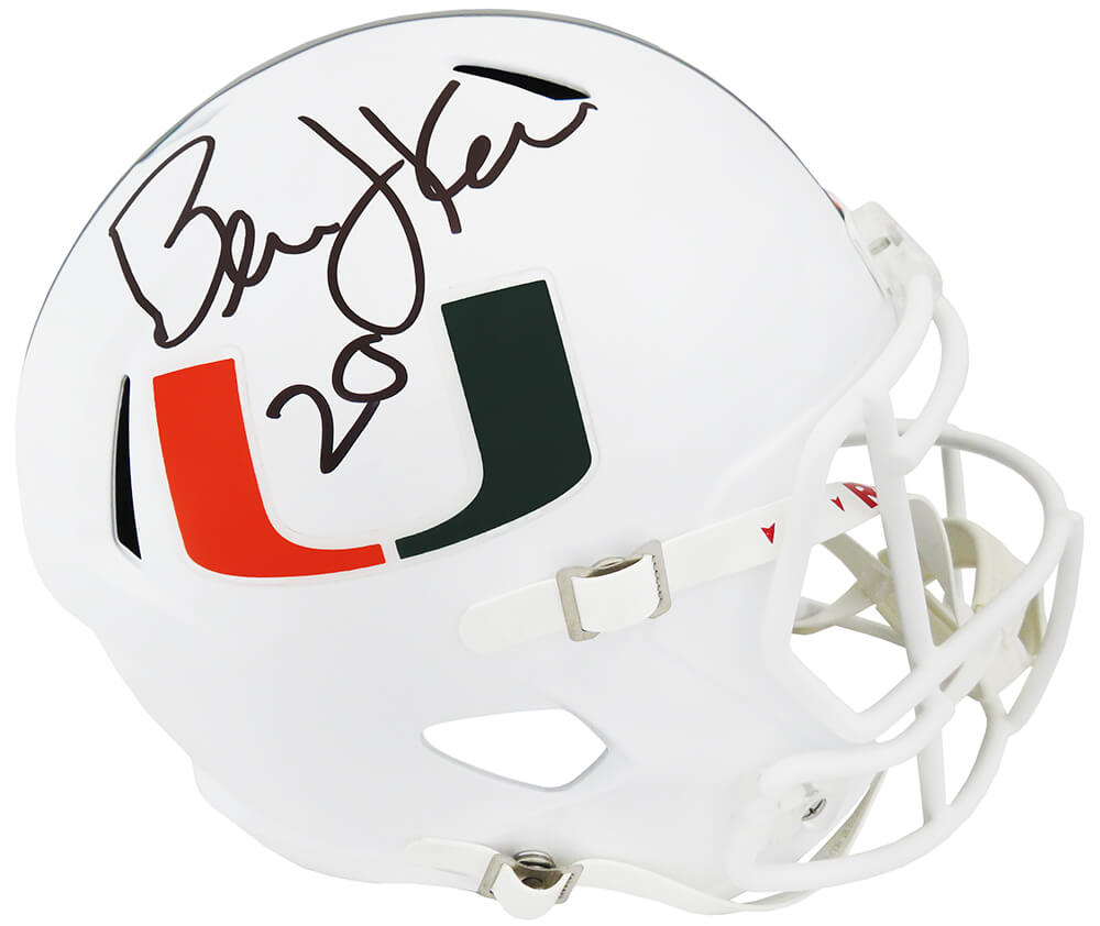 Bernie Kosar Signed Miami Hurricanes White Riddell Full Size Speed Replica Helmet - KOSREP303 - Bernie Kosar Signed Miami Hurricanes White Riddell Full Size Speed Replica Helmet product image