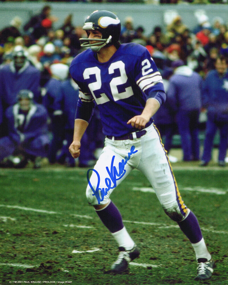 Paul Krause Signed Minnesota Vikings Purple Jersey Action 8x10 Photo - KRA08P318 - Paul Krause Signed Minnesota Vikings Purple Jersey Action 8x10 Photo product image