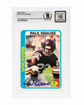 Paul Krause Signed Minnesota Vikings 1978 Topps Football Card #378 - (Beckett - Auto Sticker - Grade 10) - KRACAR305 - Paul Krause Signed Minnesota Vikings 1978 Topps Football Card #378 - (Beckett - Auto Sticker - Grade 10) product image