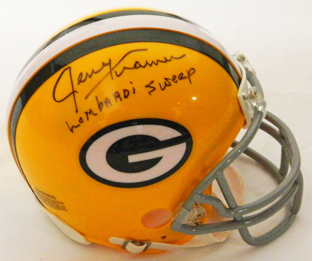 Jerry Kramer Signed Green Bay Packers Throwback Riddell Mini Helmet w/Lombardi Sweep - KRAMIN302 - Jerry Kramer Signed Green Bay Packers Throwback Riddell Mini Helmet w/Lombardi Sweep product image