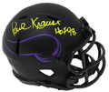 Paul Krause Signed Minnesota Vikings Eclips Black Matte Riddell Speed Mini Helmet w/HOF'98 - KRAMIN311 - Paul Krause Signed Minnesota Vikings Eclips Black Matte Riddell Speed Mini Helmet w/HOF'98 product image