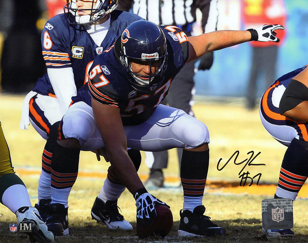 Olin Kreutz Signed Chicago Bears Snapping Football Action 8x10 Photo - KRE08P300 - Olin Kreutz Signed Chicago Bears Snapping Football Action 8x10 Photo product image
