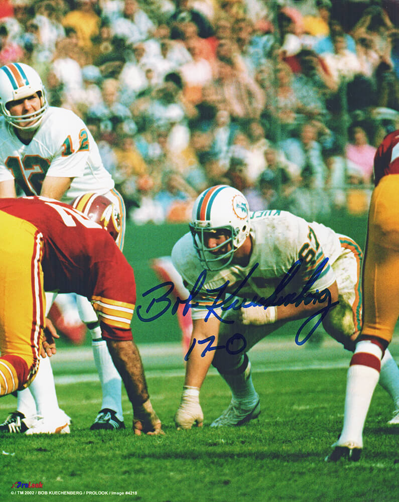 Bob Kuechenberg Signed Miami Dolphins Stance 8x10 Photo w/17-0 - KUE08P301 - Bob Kuechenberg Signed Miami Dolphins Stance 8x10 Photo w/17-0 product image