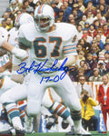 Bob Kuechenberg Signed Miami Dolphins White Jersey Action 8x10 Photo w/17-0 - KUE08P302 - Bob Kuechenberg Signed Miami Dolphins White Jersey Action 8x10 Photo w/17-0 product image