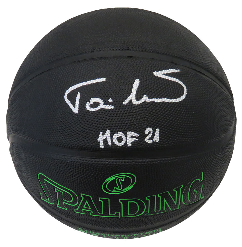 Toni Kukoc Signed Spalding Phantom Black With Green Letters NBA Basketball w/HOF'21 - KUKBSK202 - Toni Kukoc Signed Spalding Phantom Black With Green Letters NBA Basketball w/HOF'21 product image