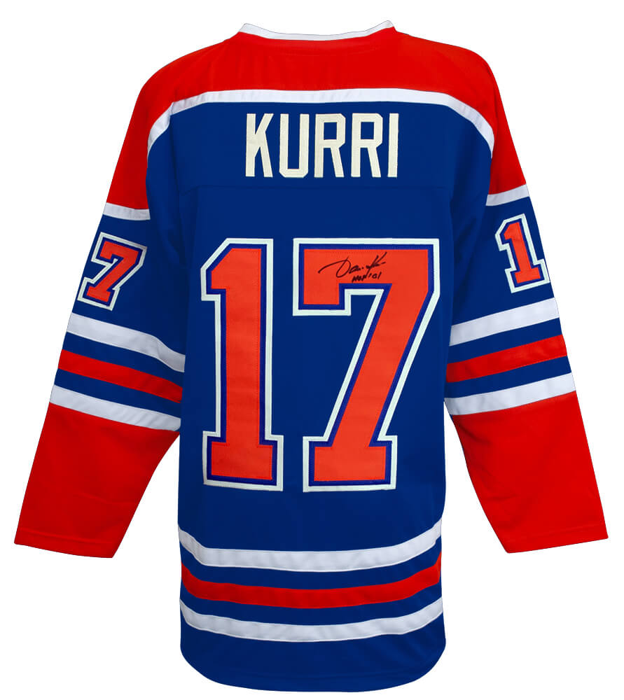 Jari Kurri Signed Blue Throwback Custom Hockey Jersey w/HOF'01 - KURJRY400 - Jari Kurri Signed Blue Throwback Custom Hockey Jersey w/HOF'01 product image