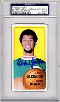 Kareem Abdul-Jabbar Signed (Lew Alcindor) Milwaukee Bucks 1970-71 Topps Big Boys Card #75 - PSA/DNA - JABCAR203 - Kareem Abdul-Jabbar Signed (Lew Alcindor) Milwaukee Bucks 1970-71 Topps Big Boys Card #75 - PSA/DNA product image