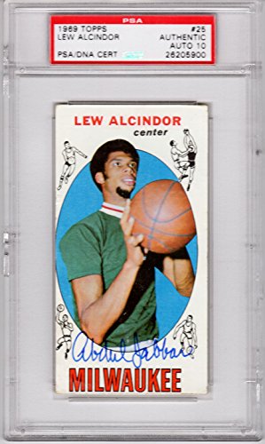 Kareem Abdul-Jabbar Signed Milwaukee Bucks 1969-70 Topps Big Boys Rookie Card #25 (PSA/DNA Auto Grade 10) - JABCAR202 - Kareem Abdul-Jabbar Signed Milwaukee Bucks 1969-70 Topps Big Boys Rookie Card #25 (PSA/DNA Auto Grade 10) product image