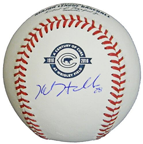 Kyle Hendricks Signed Rawlings Chicago Cubs 100th Anniversary At Wrigley Field Logo Official MLB Baseball - HENBSB111 - Kyle Hendricks Signed Rawlings Chicago Cubs 100th Anniversary At Wrigley Field Logo Official MLB Baseball product image