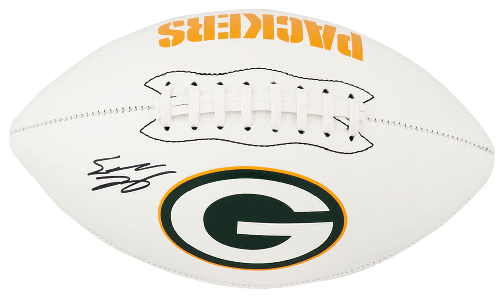 Eddie Lacy Signed Green Bay Packers Logo Franklin White Football - LACFTB302 - Eddie Lacy Signed Green Bay Packers Logo Franklin White Football product image