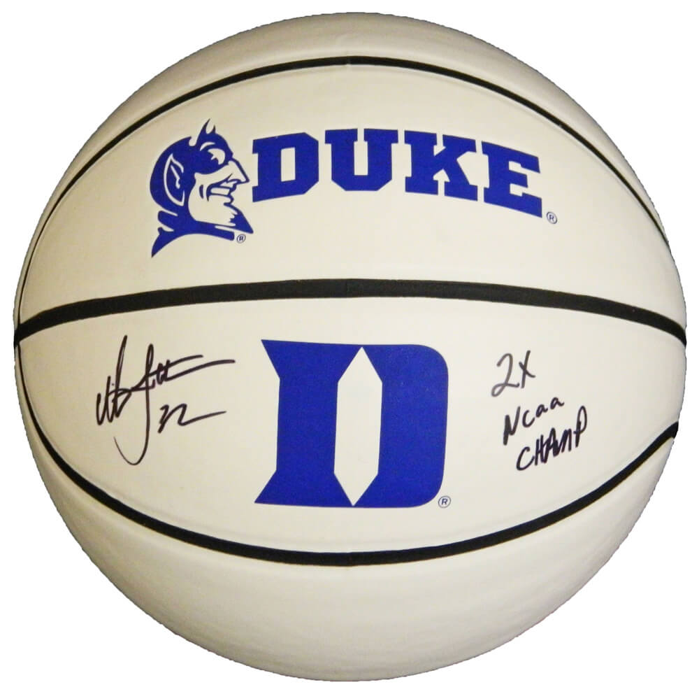 Christian Laettner Signed Duke Blue Devils White Logo Basketball w/2x NCAA Champ - LAEBSK203 - Christian Laettner Signed Duke Blue Devils White Logo Basketball w/2x NCAA Champ product image
