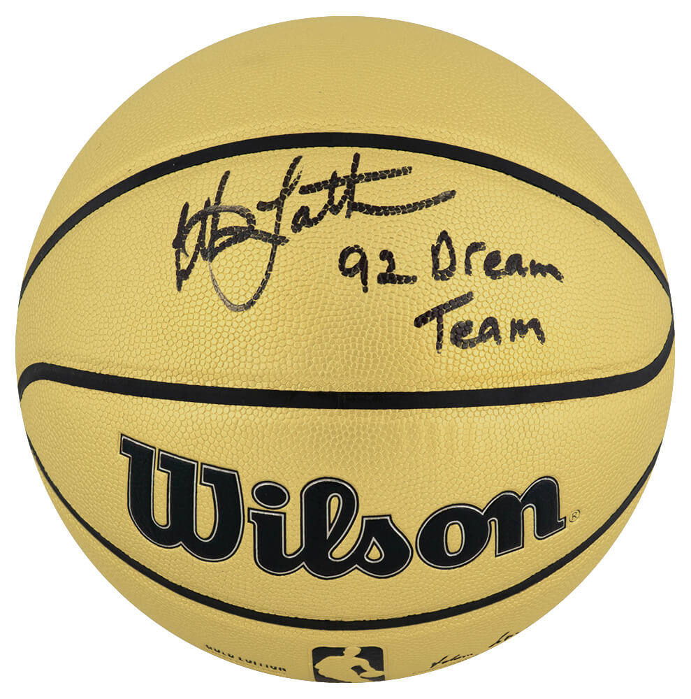 Christian Laettner Signed Wilson Gold Full Size NBA Basketball w/1992 Dream Team - LAEBSK222 - Christian Laettner Signed Wilson Gold Full Size NBA Basketball w/1992 Dream Team product image