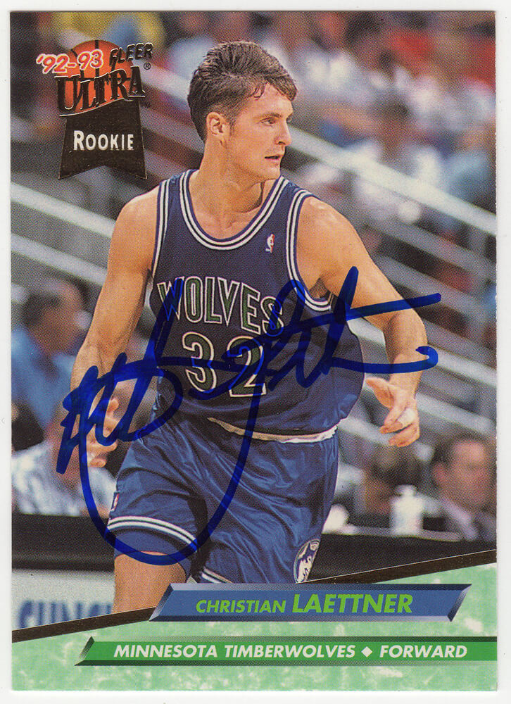 Christian Laettner Signed Minnesota Timberwolves 1992-93 Fleer Ultra Rookie Basketball Card #304 - LAECAR202 - Christian Laettner Signed Minnesota Timberwolves 1992-93 Fleer Ultra Rookie Basketball Card #304 product image