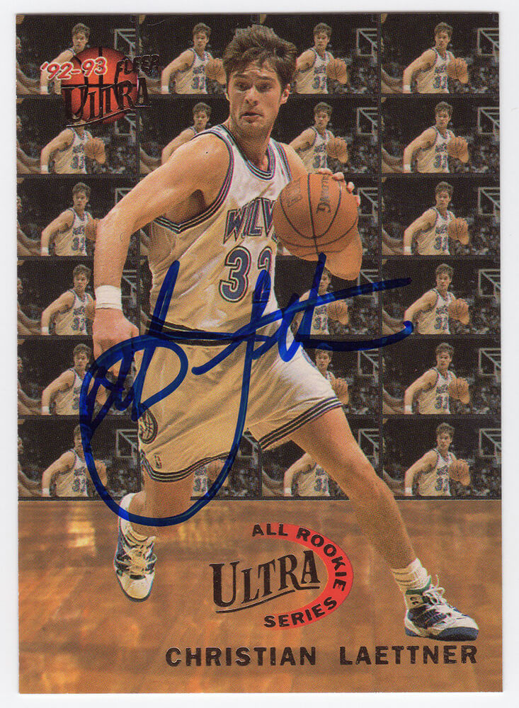 Christian Laettner Signed Minnesota Timberwolves 1992-93 Fleer Ultra Rookie Series Basketball Card #4 - LAECAR203 - Christian Laettner Signed Minnesota Timberwolves 1992-93 Fleer Ultra Rookie Series Basketball Card #4 product image
