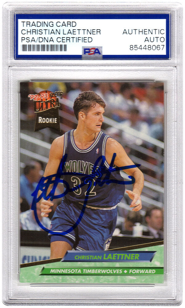 Christian Laettner Signed Timberwolves 1992-93 Fleer Ultra Rookie Basketball Card #304 - (PSA Encapsulated) - LAECAR207 - Christian Laettner Signed Timberwolves 1992-93 Fleer Ultra Rookie Basketball Card #304 - (PSA Encapsulated) product image