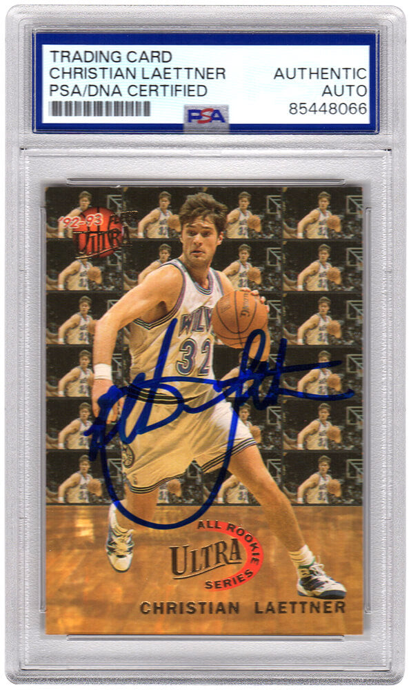Christian Laettner Signed Timberwolves 1992-93 Fleer Ultra Rookie Series Basketball Card #4 - (PSA Encapsulated) - LAECAR208 - Christian Laettner Signed Timberwolves 1992-93 Fleer Ultra Rookie Series Basketball Card #4 - (PSA Encapsulated) product image