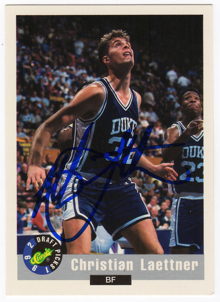 Christian Laettner Signed 1992 Classic Draft Picks Basketball Trading Card #43 - LAECAR211 - Christian Laettner Signed 1992 Classic Draft Picks Basketball Trading Card #43 product image