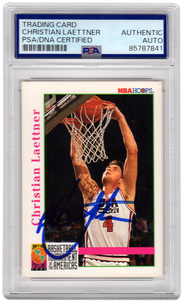 Christian Laettner Signed Team USA Olympics 1992 NBA Hoops Basketball Trading Card #342 - (PSA Encapsulated) - LAECAR212 - Christian Laettner Signed Team USA Olympics 1992 NBA Hoops Basketball Trading Card #342 - (PSA Encapsulated) product image