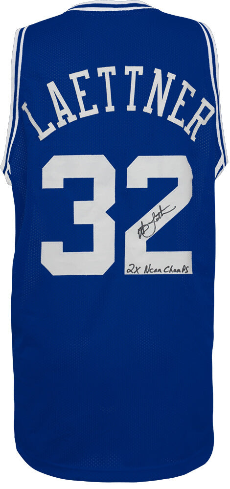Christian Laettner Signed Blue Custom College Basketball Jersey w/2x NCAA Champs - LAEJRY208 - Christian Laettner Signed Blue Custom College Basketball Jersey w/2x NCAA Champs product image