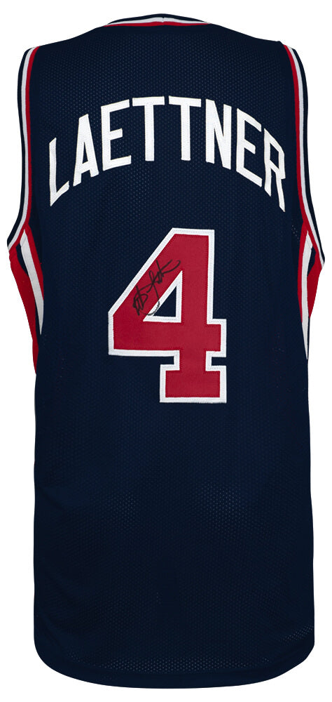 Christian Laettner Signed USA Navy Custom Basketball Jersey - LAEJRY210 - Christian Laettner Signed USA Navy Custom Basketball Jersey product image