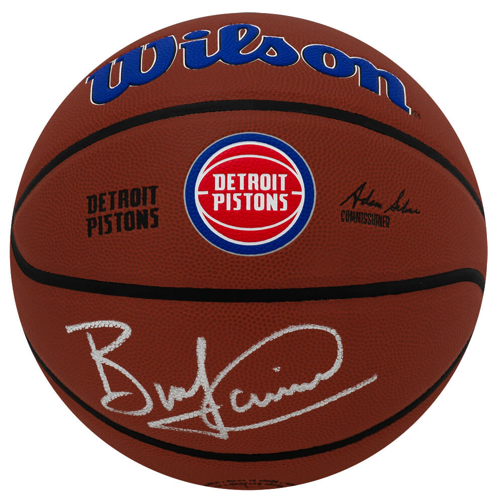 Bill Laimbeer Signed Detroit Pistons Logo Wilson Alliance NBA Basketball - LAIBSK201 - Bill Laimbeer Signed Detroit Pistons Logo Wilson Alliance NBA Basketball product image