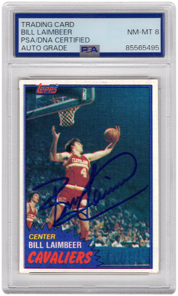 Bill Laimbeer Signed Cavaliers 1981 Topps Rookie Basketball Trading Card #74W - (PSA / Auto Grade 8) - LAICAR200 - Bill Laimbeer Signed Cavaliers 1981 Topps Rookie Basketball Trading Card #74W - (PSA / Auto Grade 8) product image