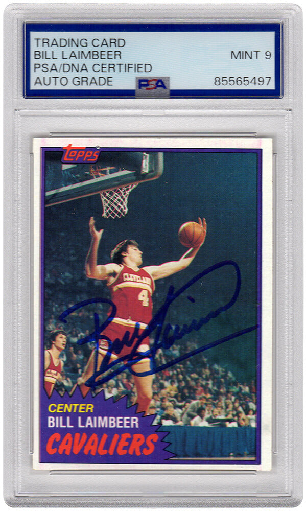 Bill Laimbeer Signed Cavaliers 1981 Topps Rookie Basketball Trading Card #74W - (PSA / Auto Grade 9) - LAICAR201 - Bill Laimbeer Signed Cavaliers 1981 Topps Rookie Basketball Trading Card #74W - (PSA / Auto Grade 9) product image