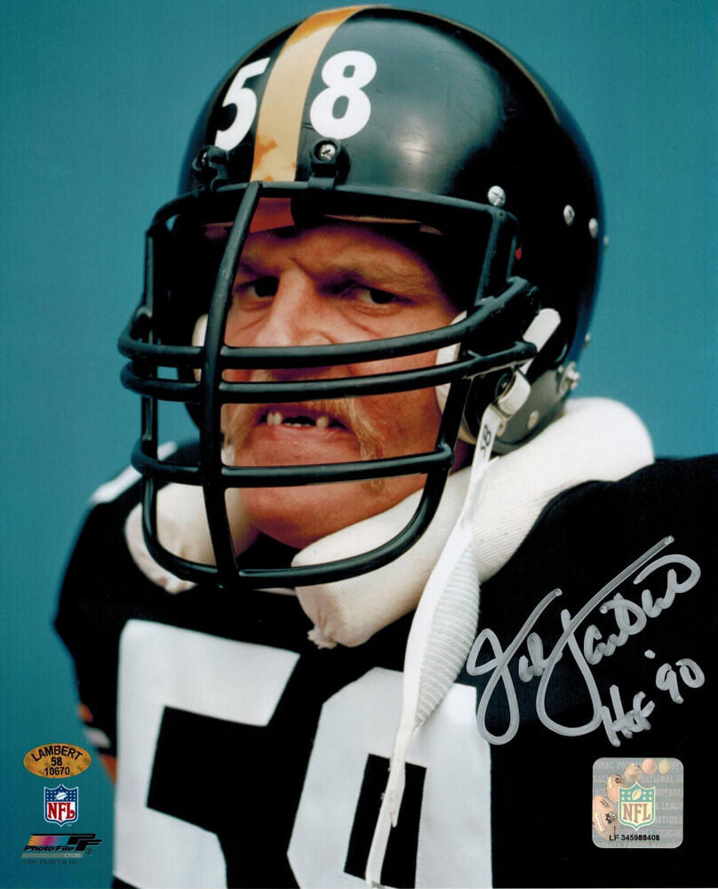 Jack Lambert Signed Steelers 'No Teeth' 8x10 Photo w/HOF'90 - LAM08P300 - Jack Lambert Signed Steelers 'No Teeth' 8x10 Photo w/HOF'90 product image