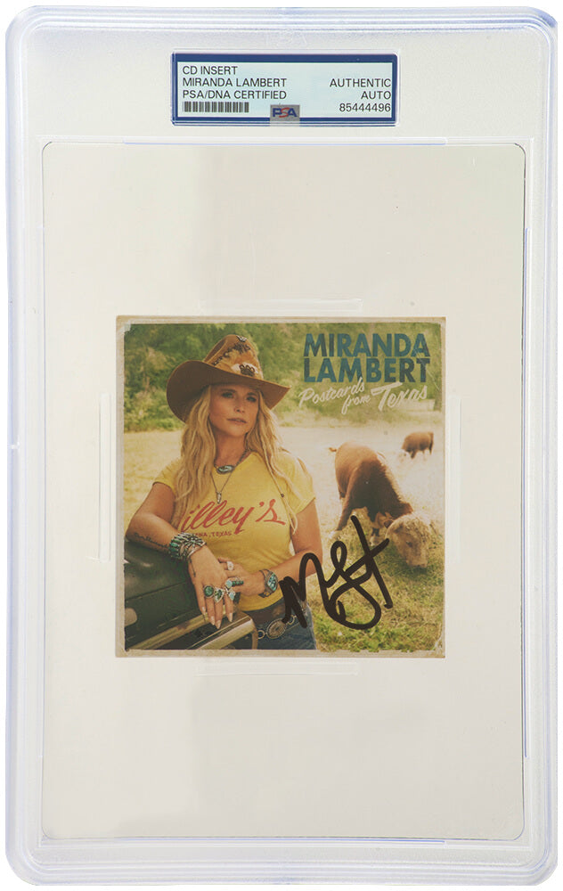 Miranda Lambert Signed 'Postcards From Texas' 5x5 CD Insert Card - (PSA/DNA Encapsulated) - LAMCUT500 - Miranda Lambert Signed 'Postcards From Texas' 5x5 CD Insert Card - (PSA/DNA Encapsulated) product image