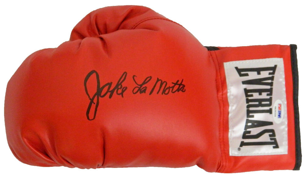Jake Lamotta Signed Everlast Boxing Glove - LAMGLV500 - Jake Lamotta Signed Everlast Boxing Glove product image