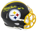 Jack Lambert Signed Pittsburgh Steelers Flat Black Matte Riddell Speed Mini Helmet w/HOF'90 - LAMMIN303 - Jack Lambert Signed Pittsburgh Steelers Flat Black Matte Riddell Speed Mini Helmet w/HOF'90 product image