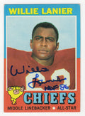 Willie Lanier Signed Kansas City Chiefs 1971 Topps Football Rookie Card #114 w/HOF'86 - LANCAR310 - Willie Lanier Signed Kansas City Chiefs 1971 Topps Football Rookie Card #114 w/HOF'86 product image