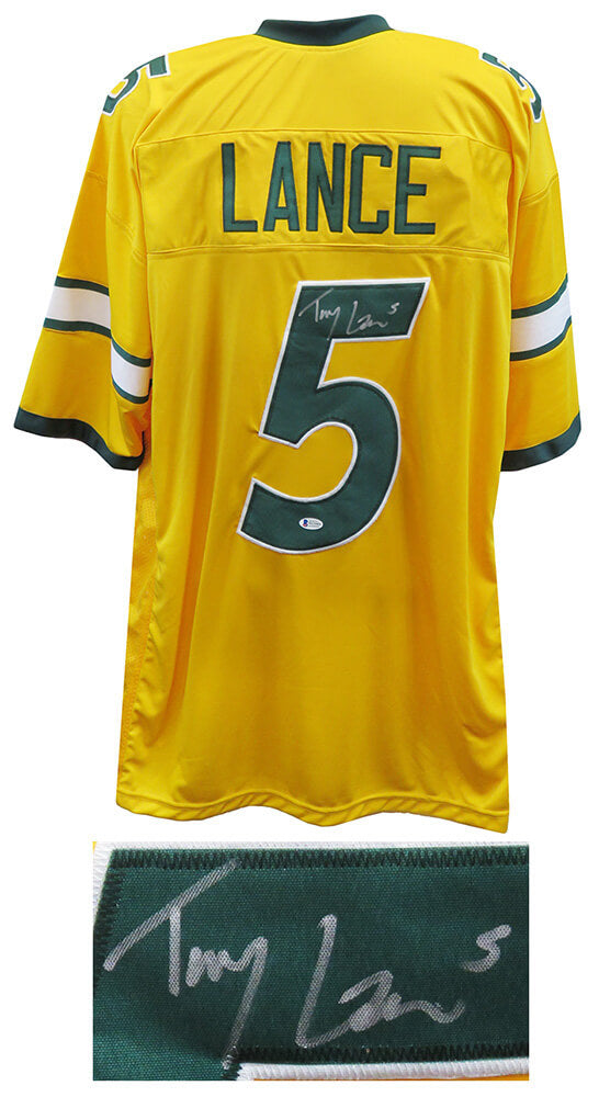 Trey Lance Signed Yellow Custom Collage Football Jersey (Beckett) - LANJRY310 - Trey Lance Signed Yellow Custom Collage Football Jersey (Beckett) product image