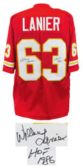 Willie Lanier Signed Red Throwback Custom Football Jersey w/HOF'86 - LANJRY320 - Willie Lanier Signed Red Throwback Custom Football Jersey w/HOF'86 product image
