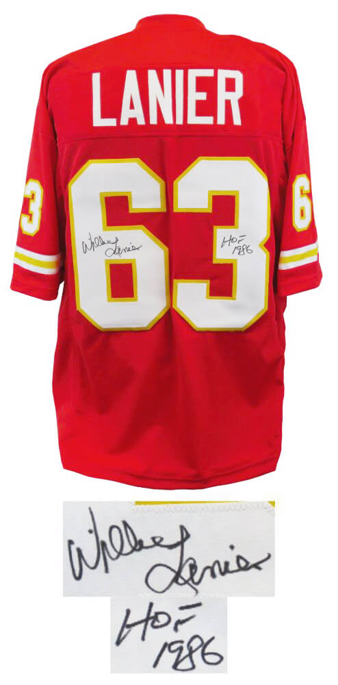 Willie Lanier Signed Red Throwback Custom Football Jersey w/HOF'86 - LANJRY320 - Willie Lanier Signed Red Throwback Custom Football Jersey w/HOF'86 product image