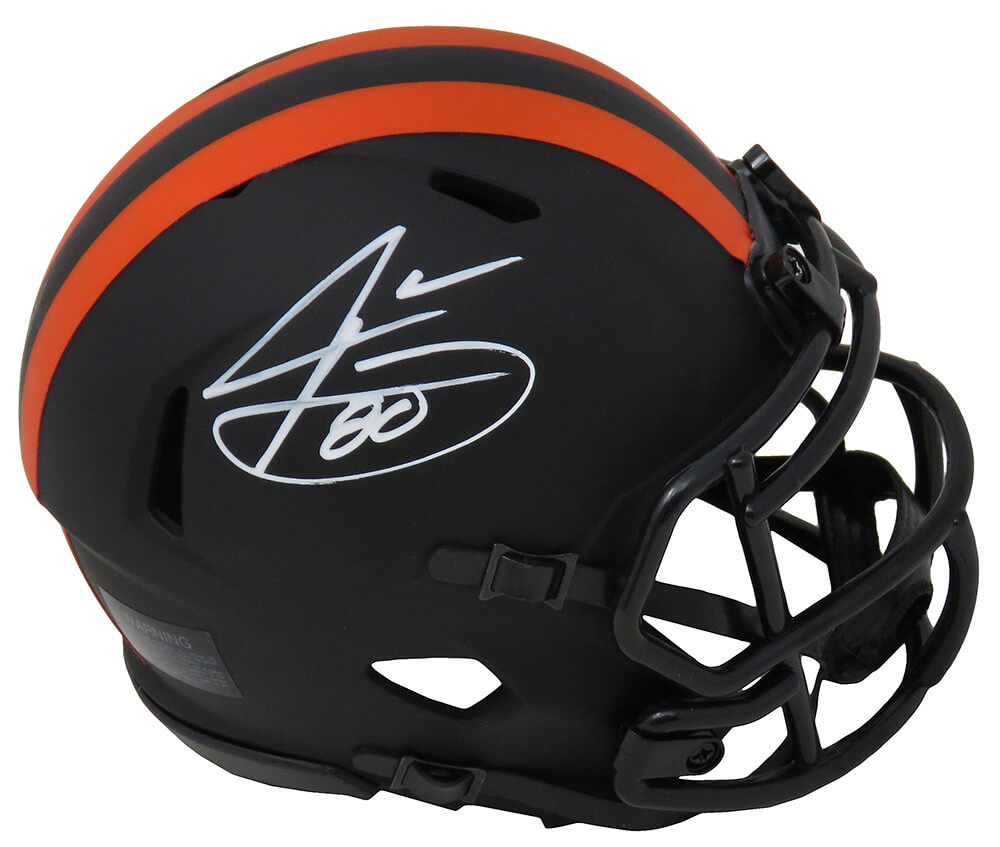 Jarvis Landry Signed Cleveland Browns Eclipse Black Matte Riddell Speed Mini Helmet - LANMIN311 - Jarvis Landry Signed Cleveland Browns Eclipse Black Matte Riddell Speed Mini Helmet product image