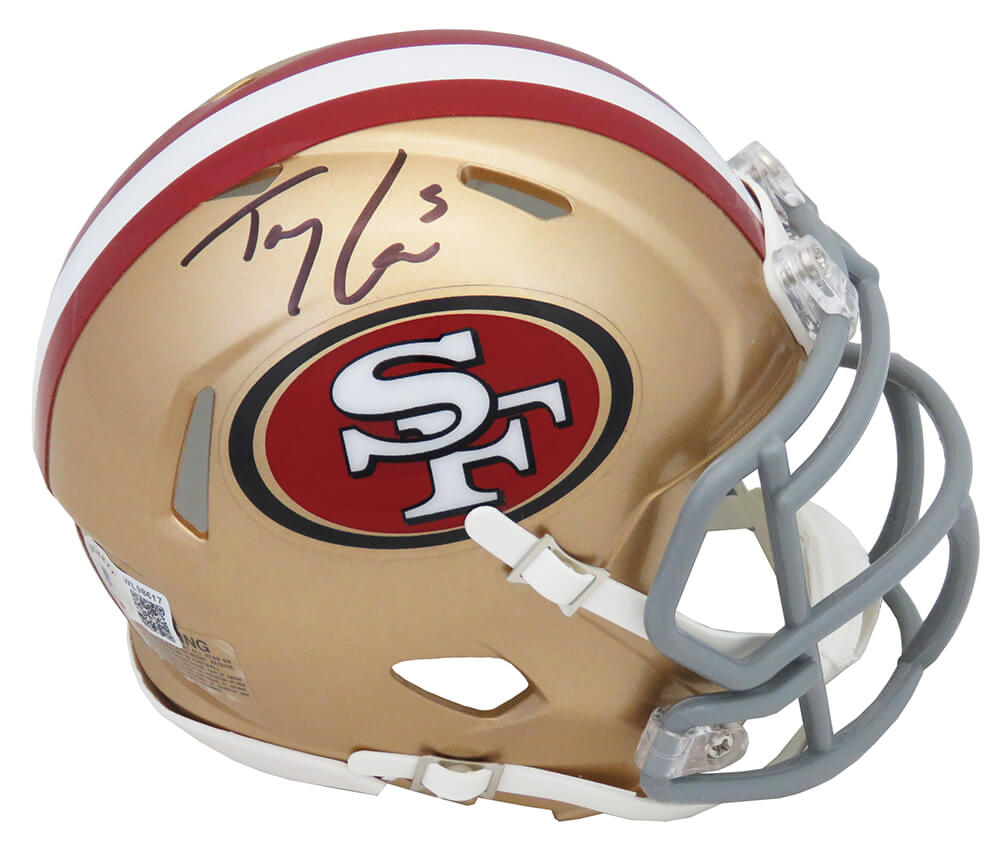 Trey Lance Signed San Francisco 49ers Riddell Speed Mini Helmet (Beckett) - LANMIN320 - Trey Lance Signed San Francisco 49ers Riddell Speed Mini Helmet (Beckett) product image