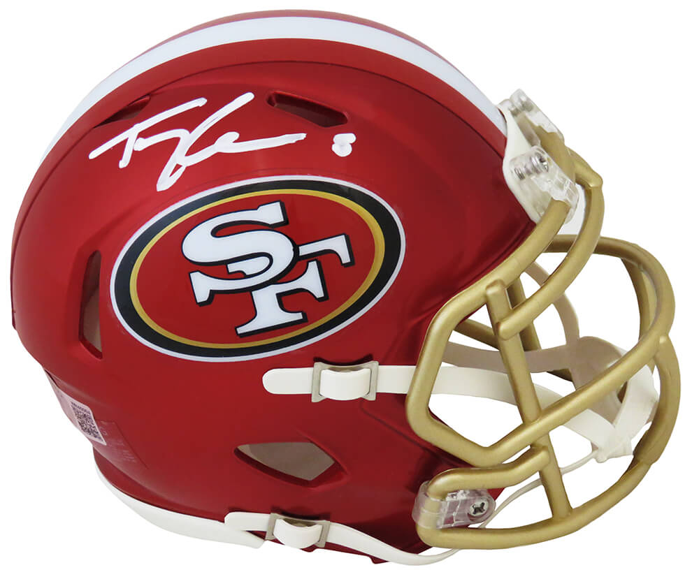 Trey Lance Signed San Francisco 49ers FLASH Riddell Speed Mini Helmet (Beckett) - LANMIN321 - Trey Lance Signed San Francisco 49ers FLASH Riddell Speed Mini Helmet (Beckett) product image