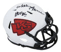 Willie Lanier Signed Kansas City Chiefs Lunar Eclipse White Matte Riddell Speed Mini Helmet w/HOF'86 - LANMIN331 - Willie Lanier Signed Kansas City Chiefs Lunar Eclipse White Matte Riddell Speed Mini Helmet w/HOF'86 product image