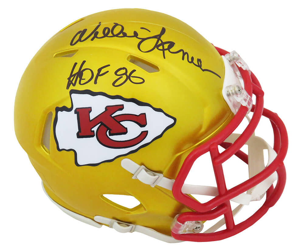 Willie Lanier Signed Kansas City Chiefs FLASH Riddell Speed Mini Helmet w/HOF'86 - LANMIN332 - Willie Lanier Signed Kansas City Chiefs FLASH Riddell Speed Mini Helmet w/HOF'86 product image